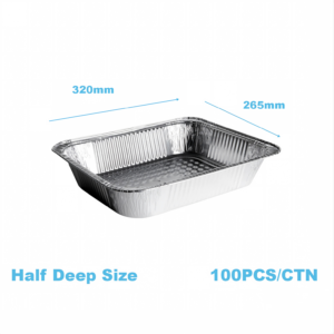 half size deep aluminum foil steam pans