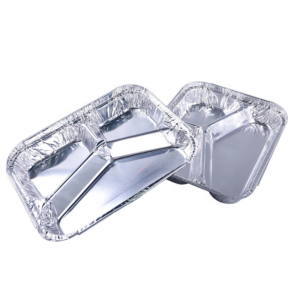 3 compartment disposable aluminium plate fast food take away 3c230,8567