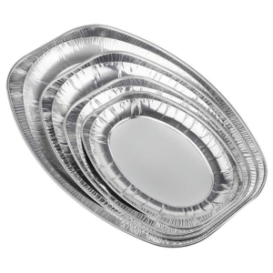 oval medium size aluminum foil platter p345