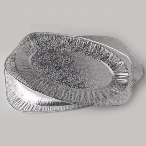 oval medium size aluminum foil platter p345