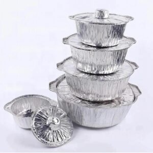 china disposable aluminum foil pot with lid manufacturer