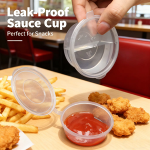 china plastic sauce cup portion container transparent clear 1oz 1.5oz factory