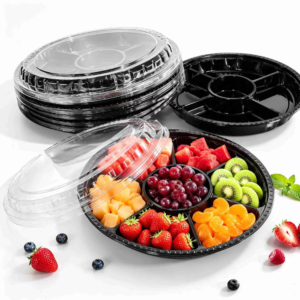 china wholesale round pl sushi containers