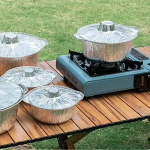 disposable aluminum foil pot with lid 